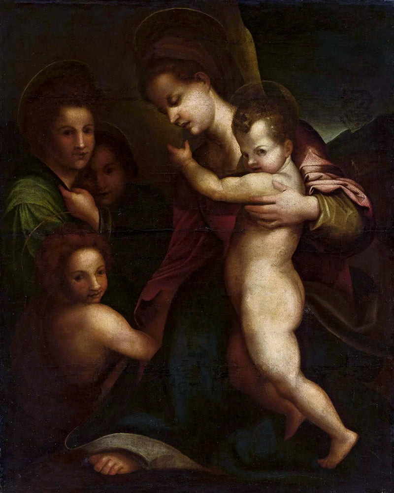 Jomfru med Barnet og Sankt Johannes Døberen - Andrea del Sarto