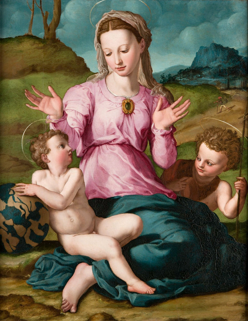 Jomfru med barnet og Sankt Johannes Døberen - Bronzino