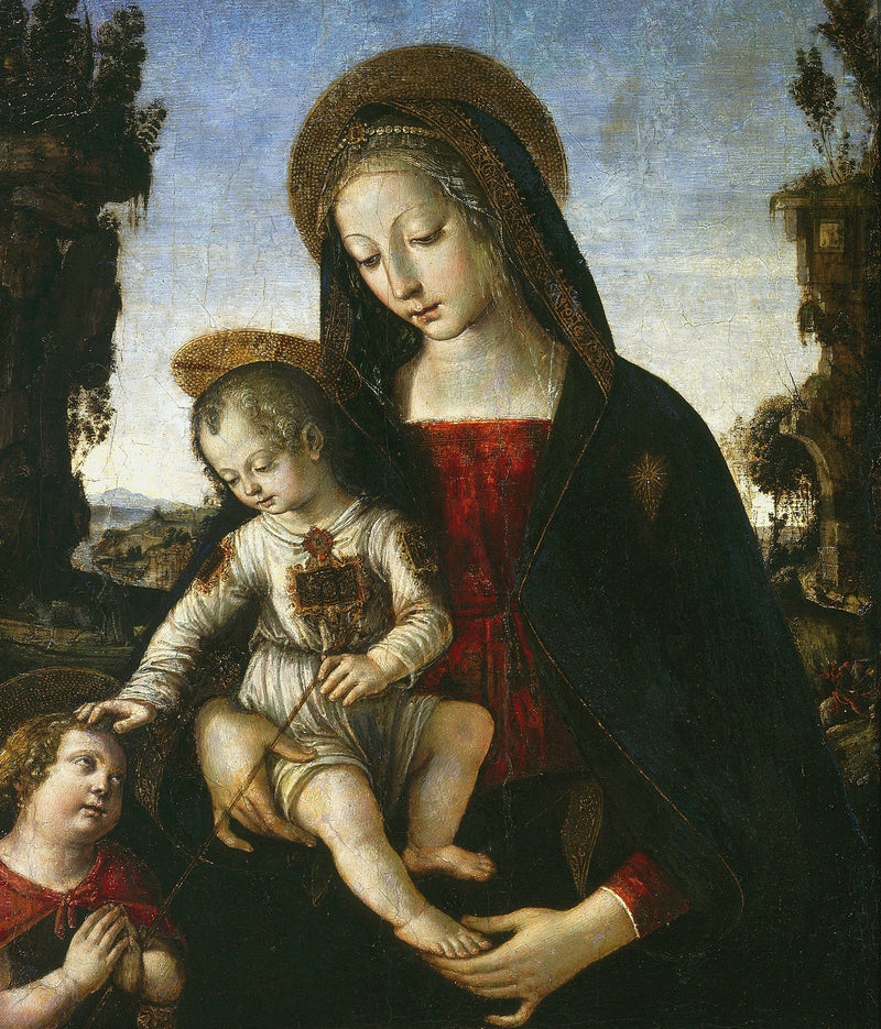 Jomfru med barnet og Sankt Johannes Døberen - Pinturicchio