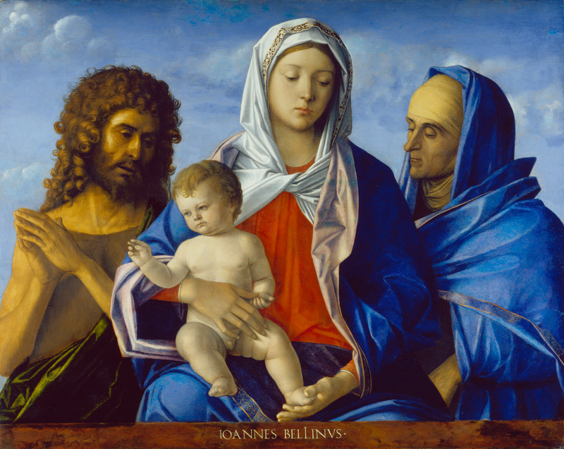 Jomfru med barnet med Johannes Døberen og Elisabeth - Giovanni Bellini
