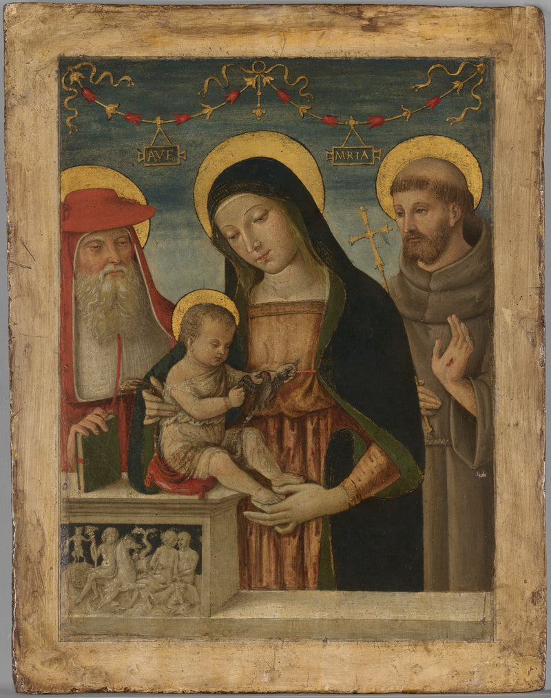 Jomfru med barnet med Sankt Jeronimus og Sankt Frans af Assisi - Pinturicchio