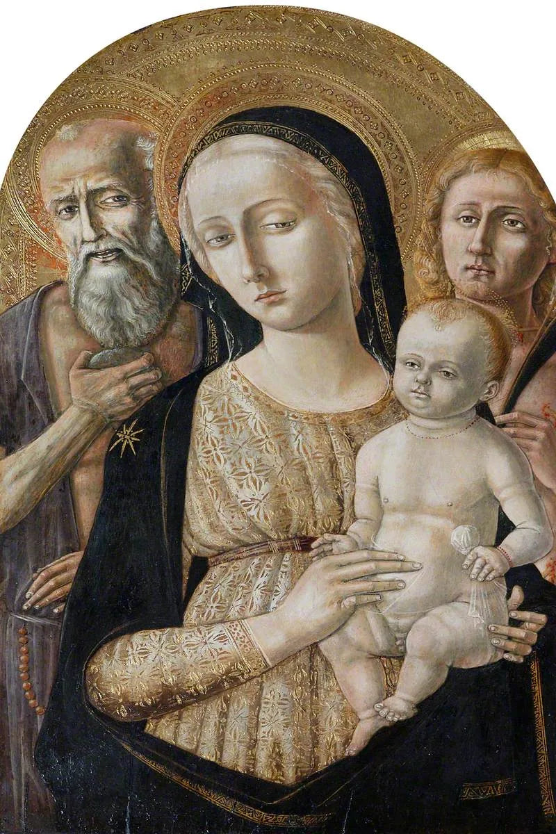 Jomfru med barnet med Sankt Jerome og Sankt Sebastian - Matteo di Giovanni