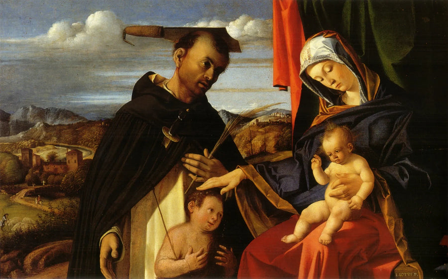 Jomfru med barnet med Sankt Peter martyr - Lorenzo Lotto