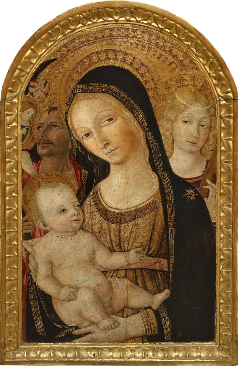 Jomfru med barnet med Sankt Katharina af Alexandria og Sankt Kristoffer - Matteo di Giovanni