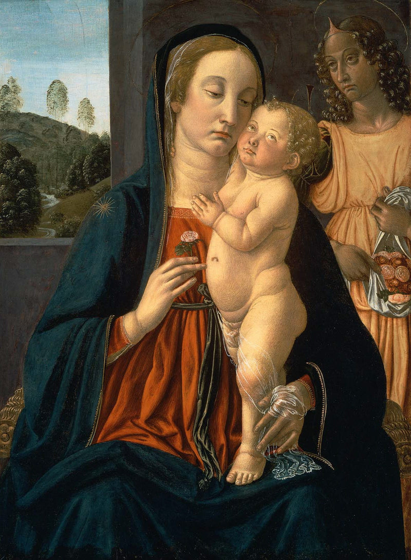Jomfru med barnet og en engel - Cosimo Rosselli