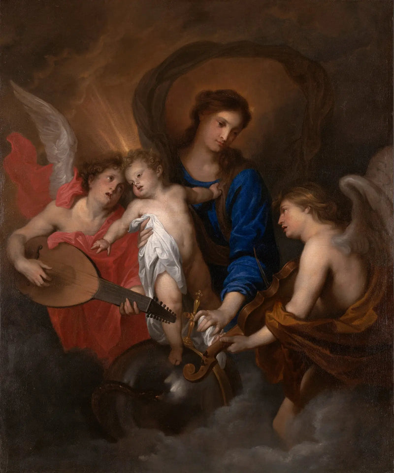 Jomfru med Barnet med en musikerengel - Antoine van Dyck