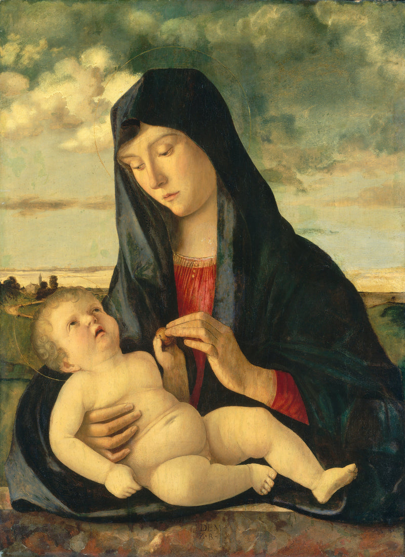 Jomfru med barnet i et landskab - Giovanni Bellini