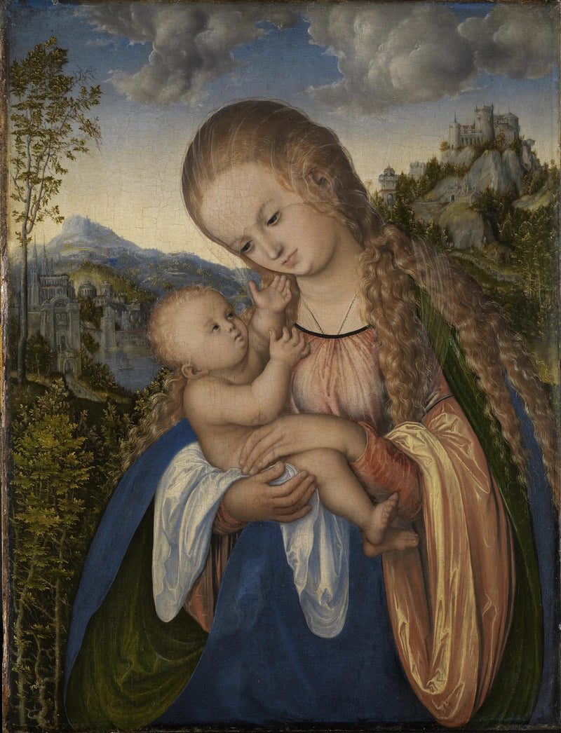 Jomfru med barnet i et frodigt landskab - Lucas Cranach den Ældre