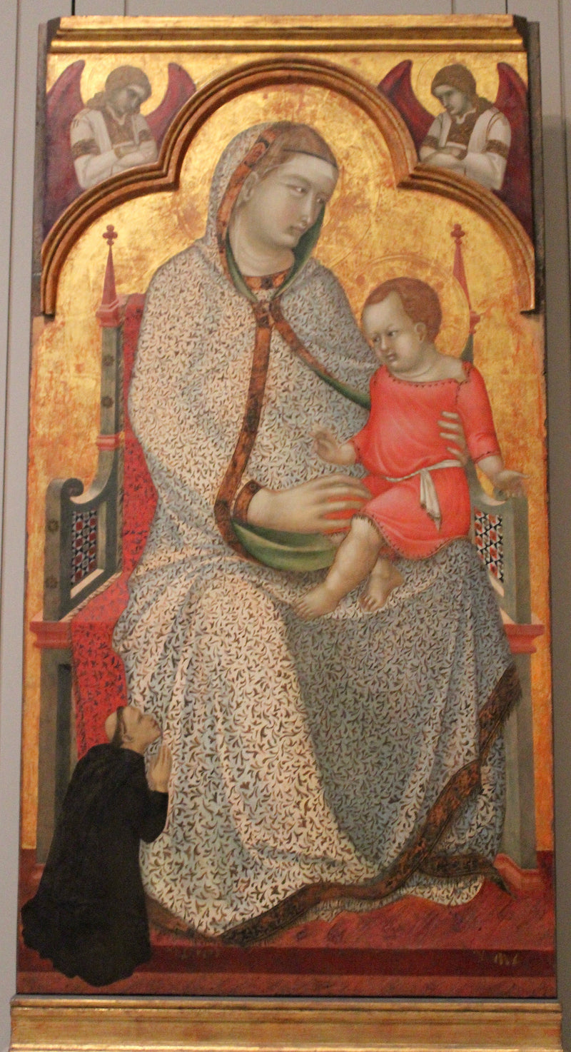 Jomfru med barnet i majestæt med donorer og engle - Pietro Lorenzetti