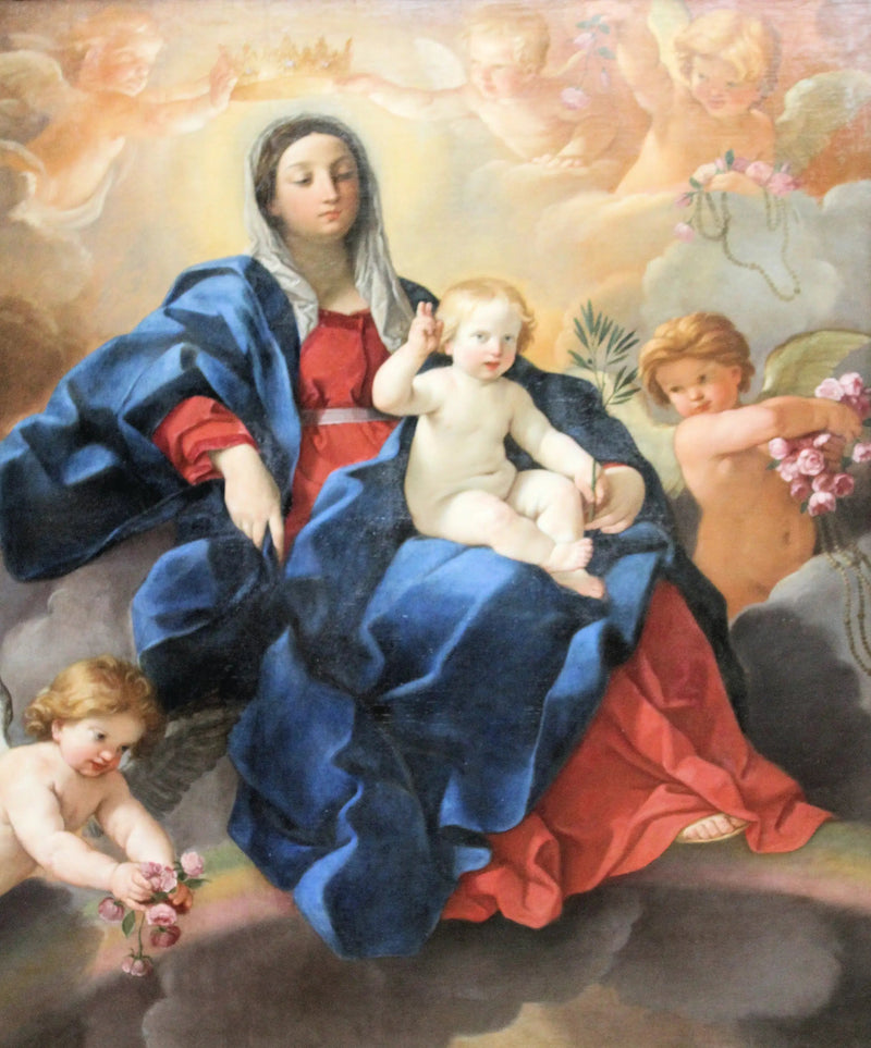 Jomfru med barnet omgivet af engle - Guido Reni