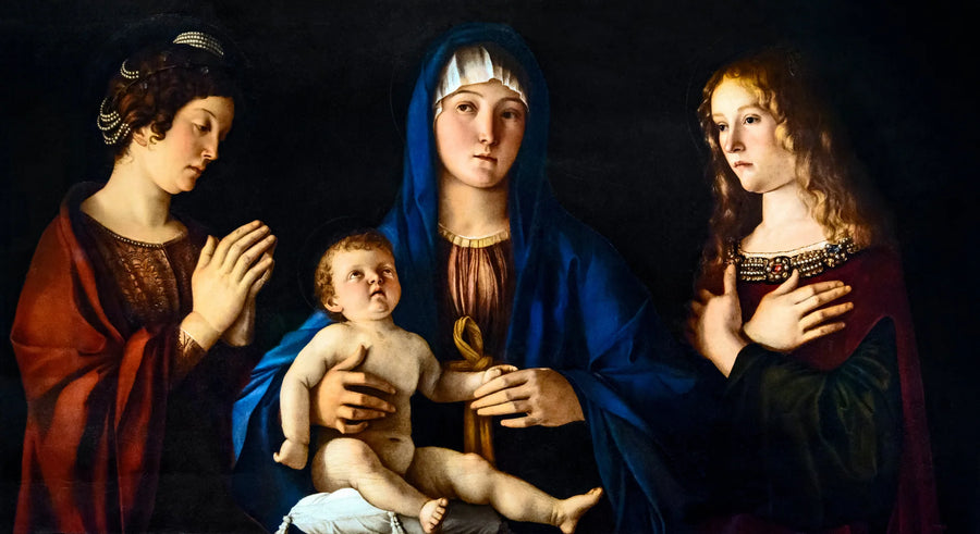 Jomfru med Barnet mellem Sankt Katharina og Sankt Magdalena - Giovanni Bellini