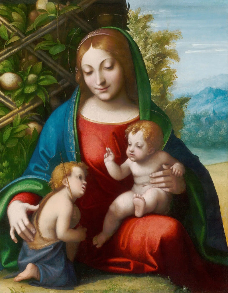 Jomfru med Barnet og Sankt Johannes - Antonio da Correggio