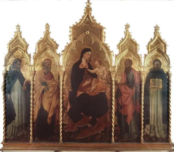 Jomfru med barnet og helgener - Giovanni di Paolo