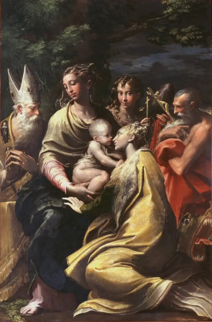 Jomfru med Barnet og helgener - Parmigianino
