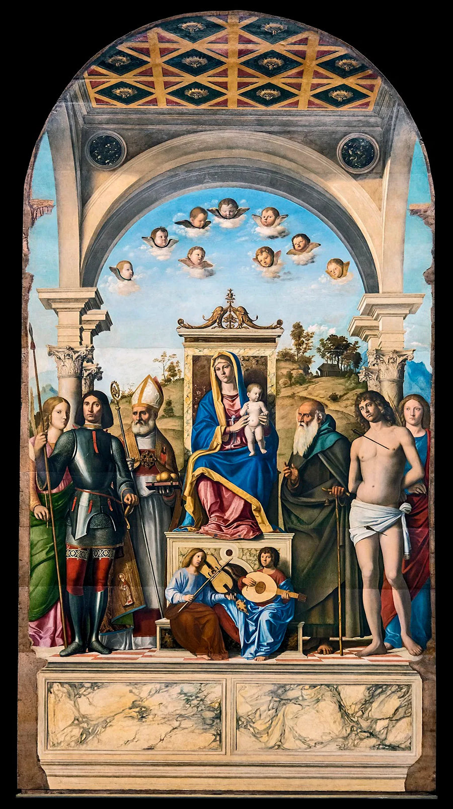 Jomfru med barnet indviet med helgener - Cima da Conegliano