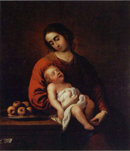 Jomfru med det sovende Jesusbarn - Francisco de Zurbarán