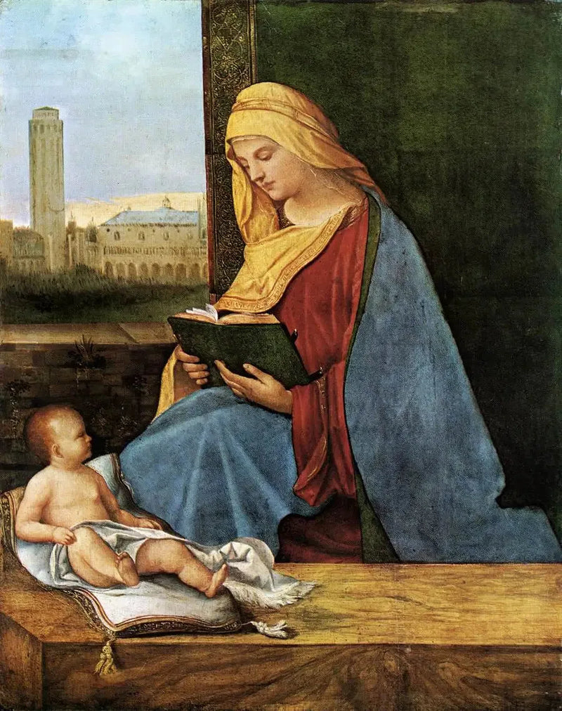 Jomfru med barnet læsende - Giorgione