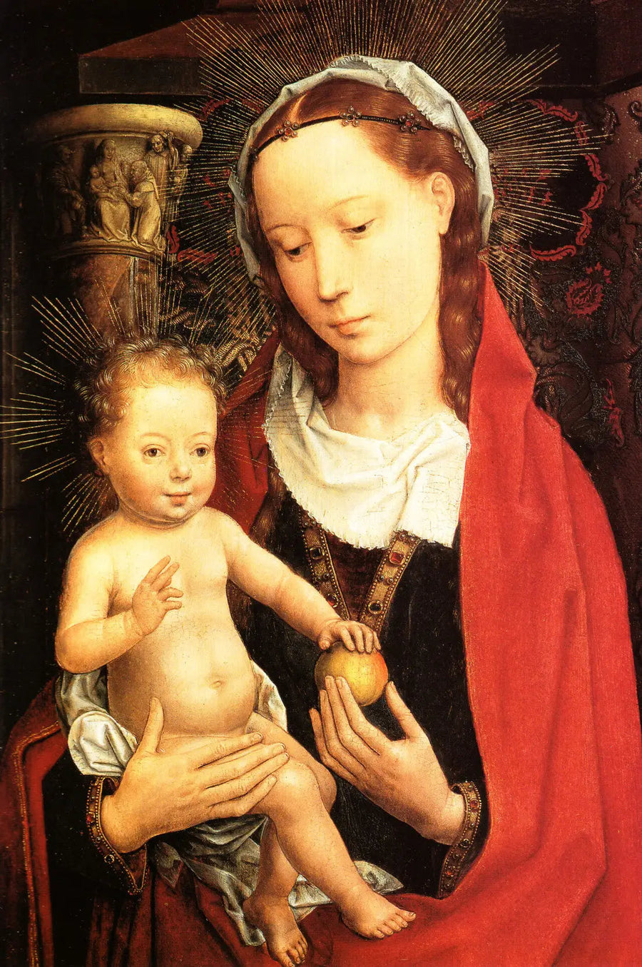 Jomfru med barnet i halvlængde - Hans Memling