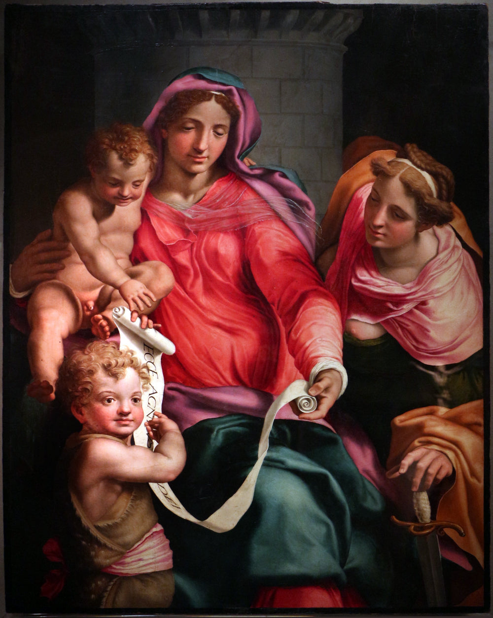 Vierge à l'Enfant, Saint Jean-Baptiste enfant et Sainte Barbara - Daniele da Volterra