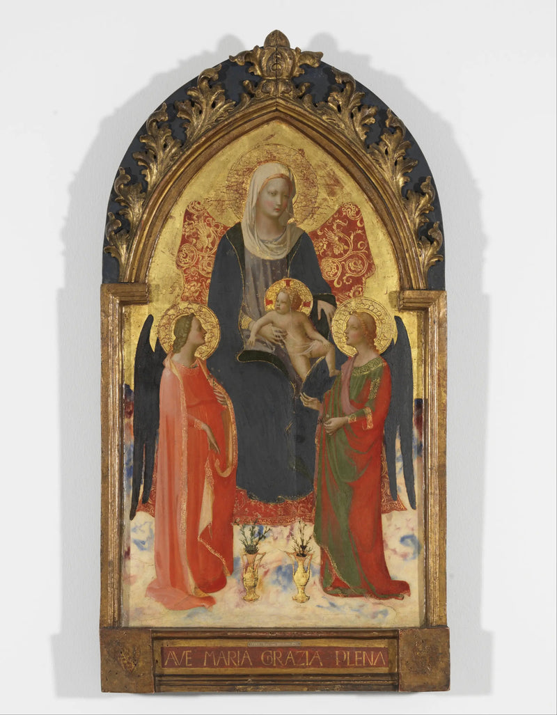 Jomfru med barnet med to engle - Fra Angelico