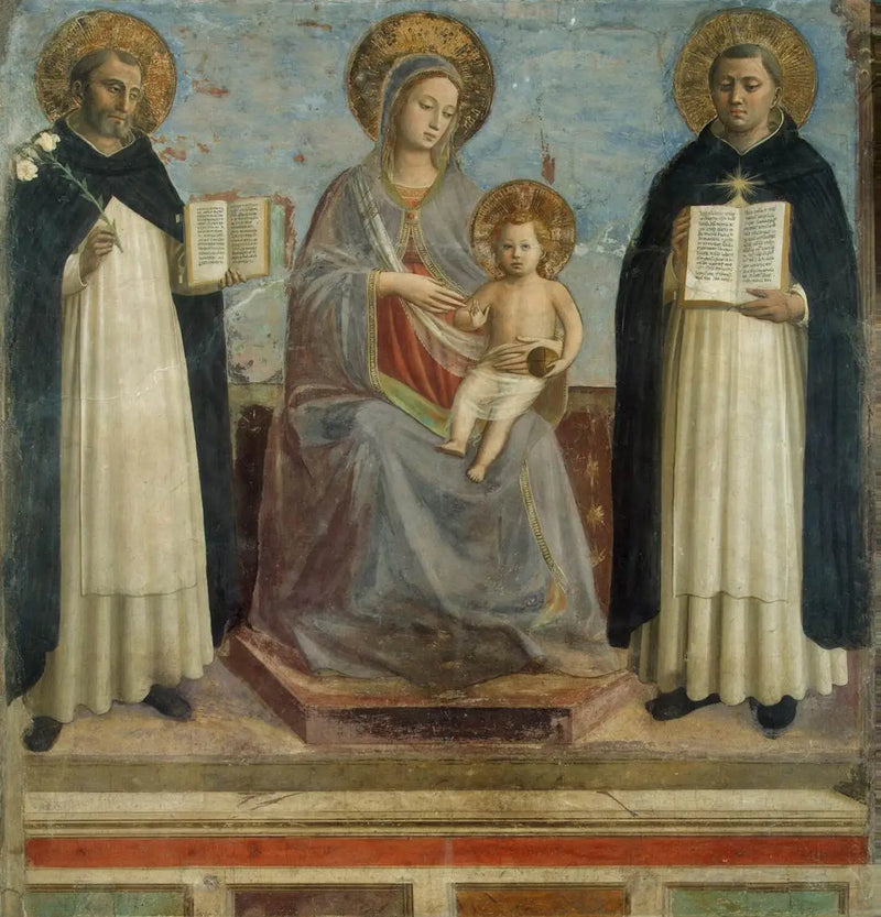 Jomfru med barnet mellem de hellige Dominikus og Thomas Aquinas - Fra Angelico