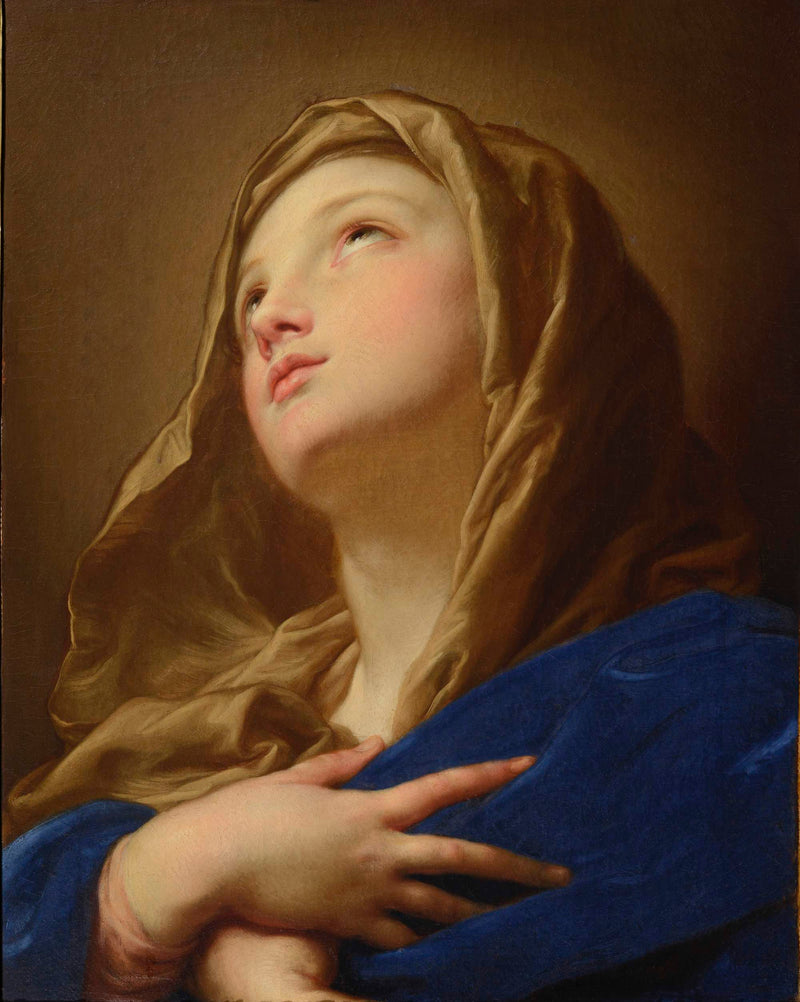 Jomfru i profil med krydsede hænder på brystet - Pompeo Batoni