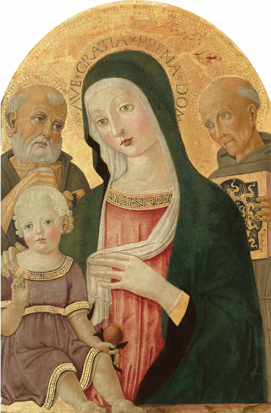 Vierge à l'Enfant avec saint Jérôme et saint Bernardin de Sienne - Benvenuto di Giovanni
