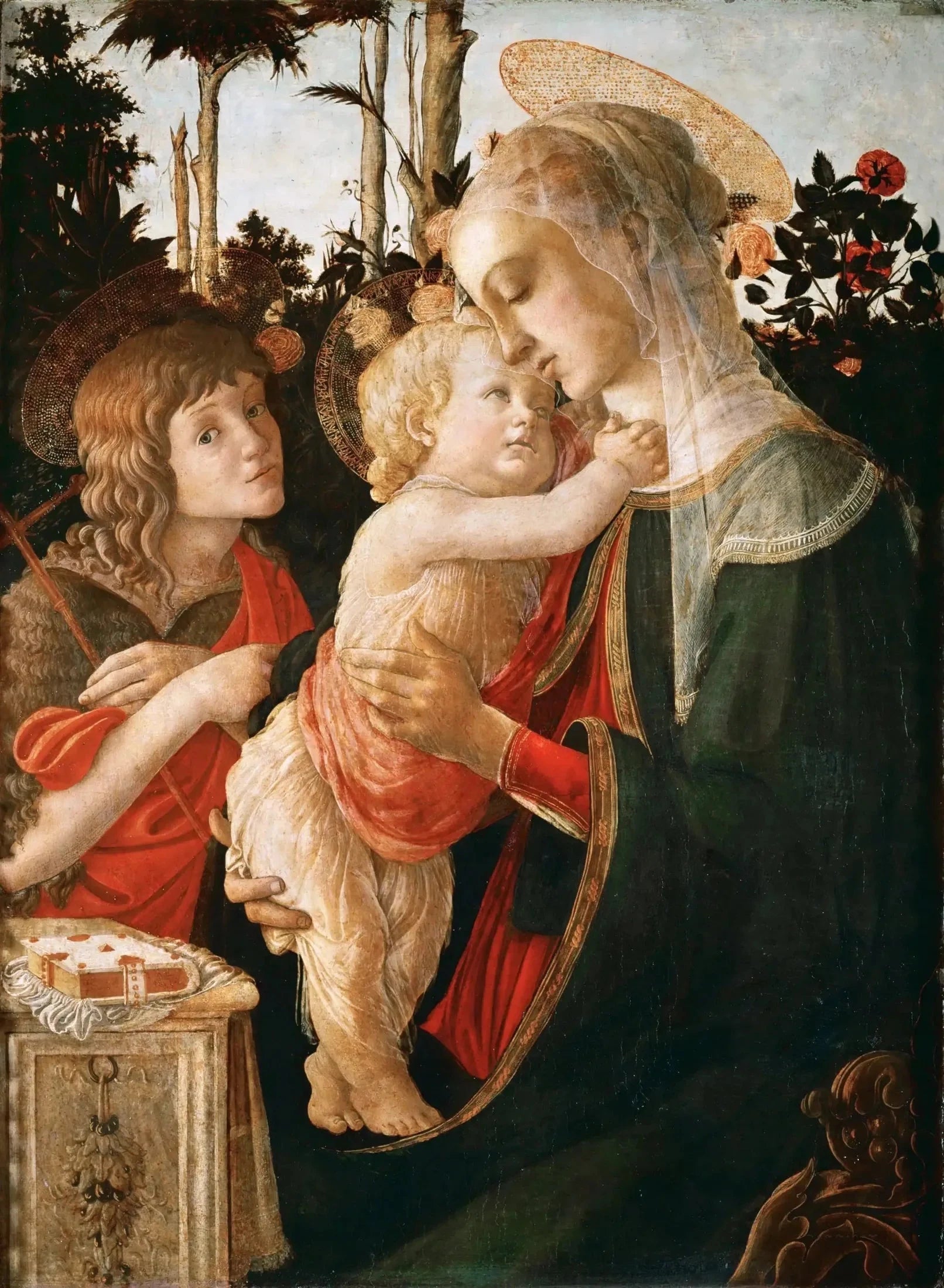 La Vierge et l’Enfant avec le jeune saint Jean-Baptiste de Botticelli, musée du Louvre – reproduction peinture à l’huile sur toile
