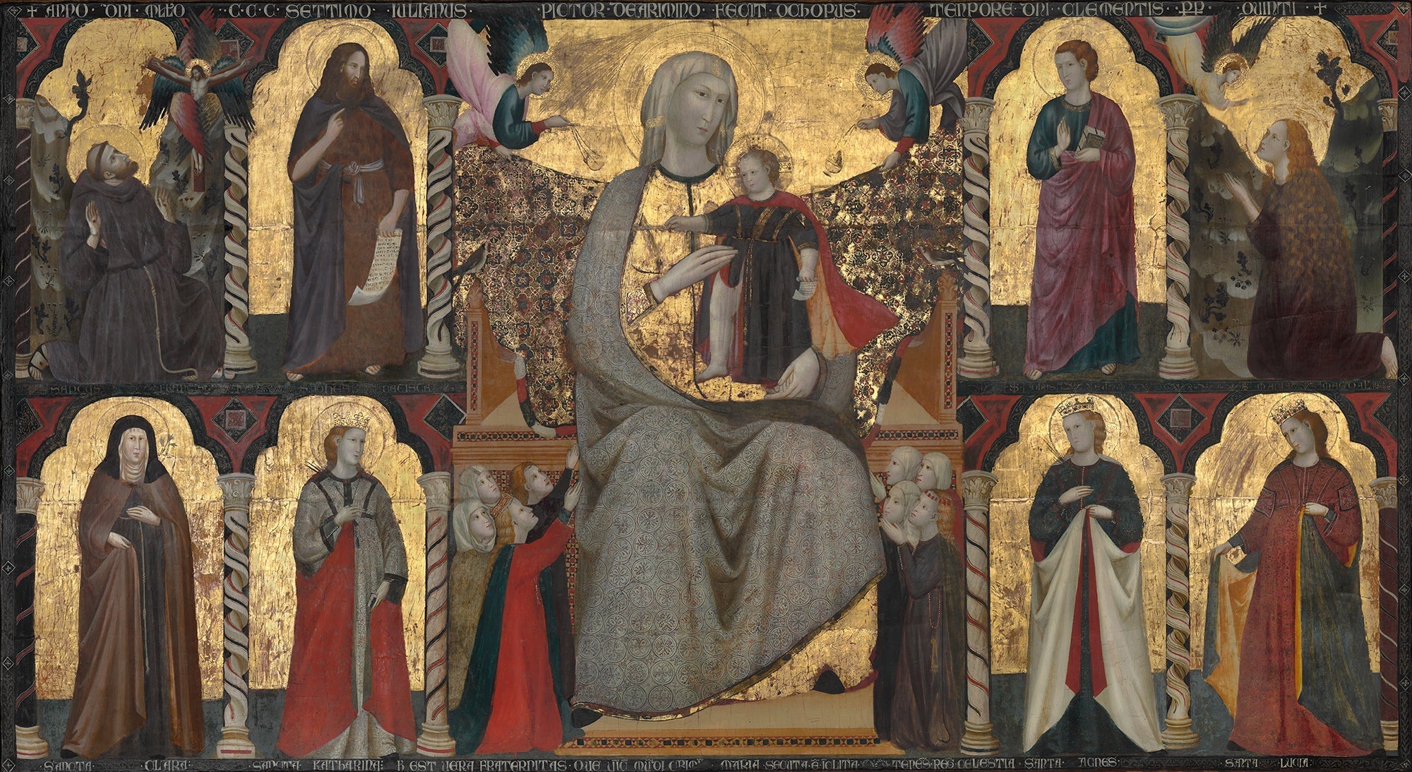 Vierge et Enfant trônant avec des saints - Giuliano da Rimini - Alpha Reproduction