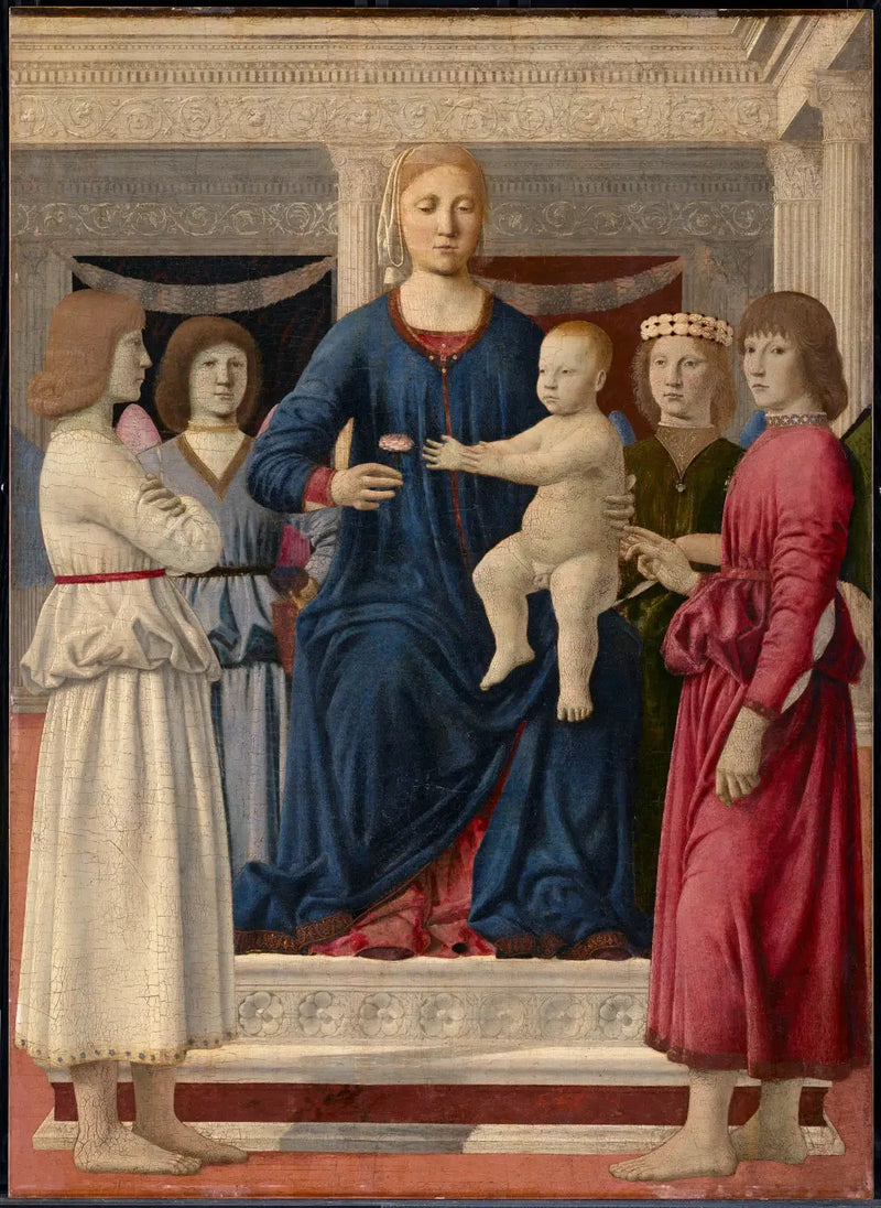 Jomfru og Barn med fire engle - Piero della Francesca