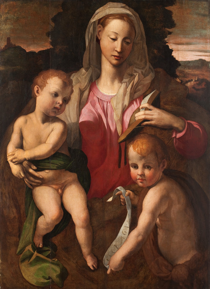 Jomfru og Barnet med Sankt Johannes Døberen. - Bronzino