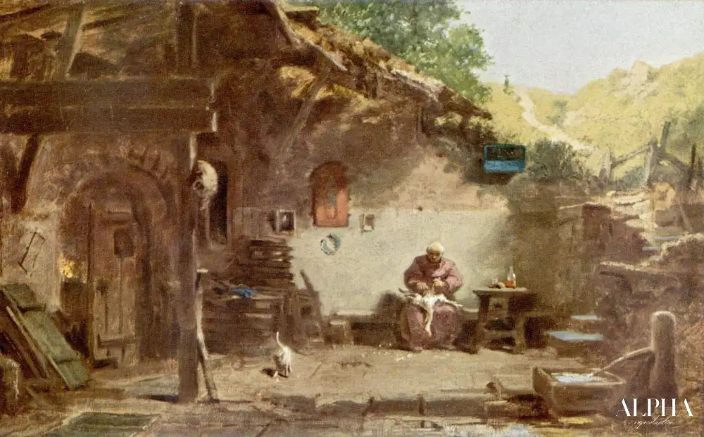 Vieux moine devant sa cellule - Carl Spitzweg - Reproductions de tableaux et peintures haut de gamme