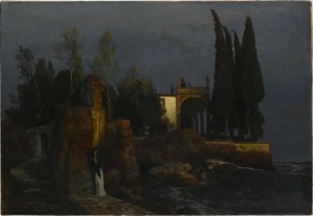 Villa au bord de la mer - Arnold Böcklin image 1 copie de tableau peinte à la main