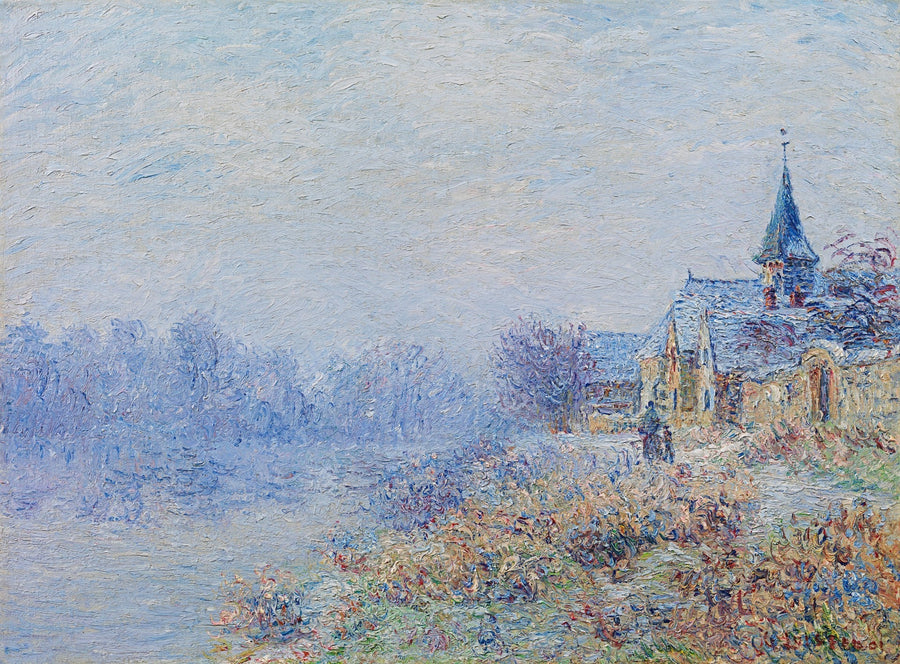 Landsby ved floden (Porte-Joie) - Gustave Loiseau