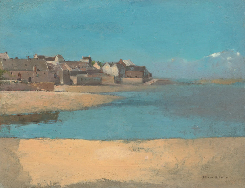 Landsby ved havkysten i Bretagne - Odilon Redon