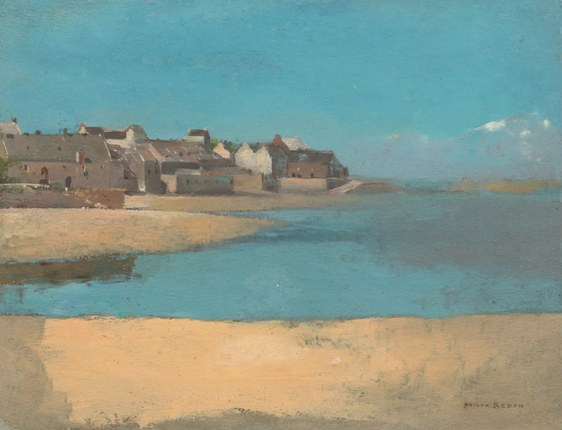 Landsby ved havkysten i Bretagne - Odilon Redon