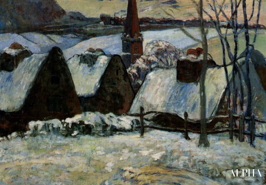 Village breton sous la neige - Paul Gauguin - Reproductions de tableaux et peintures haut de gamme