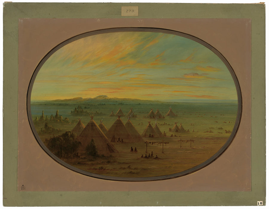 Un village de corbeaux sur la rivière Salmon - George Catlin