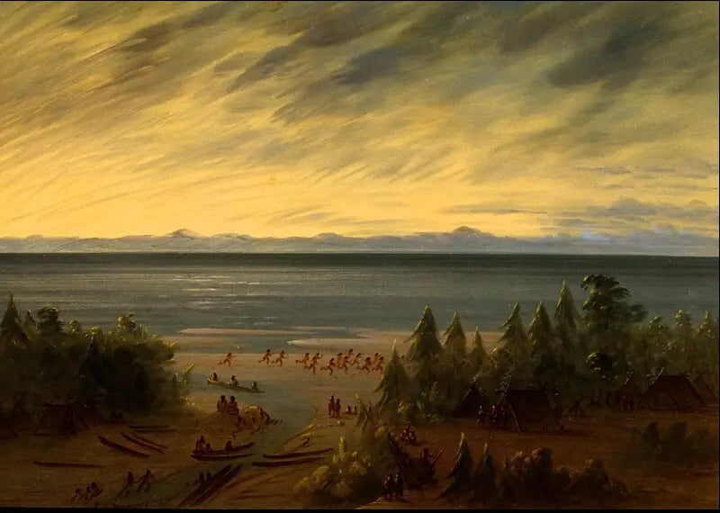 Nayas landsby ved solnedgang - George Catlin