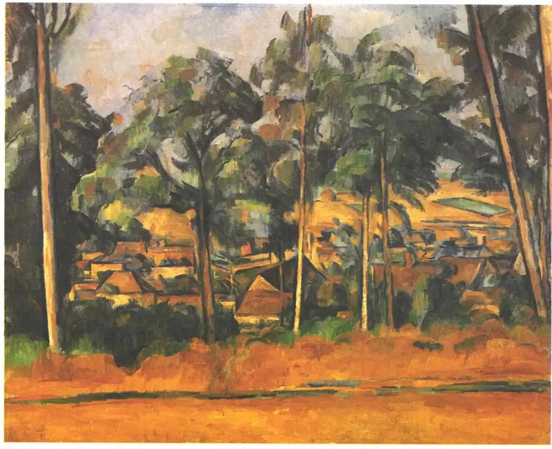 Landsby bag træerne - Paul Cézanne