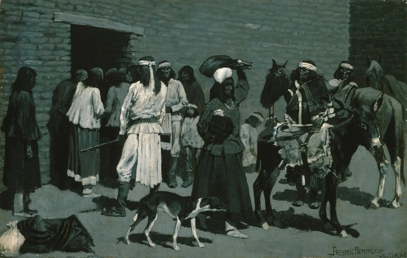 Pueblo-indianer Landsby - Frederic Remington