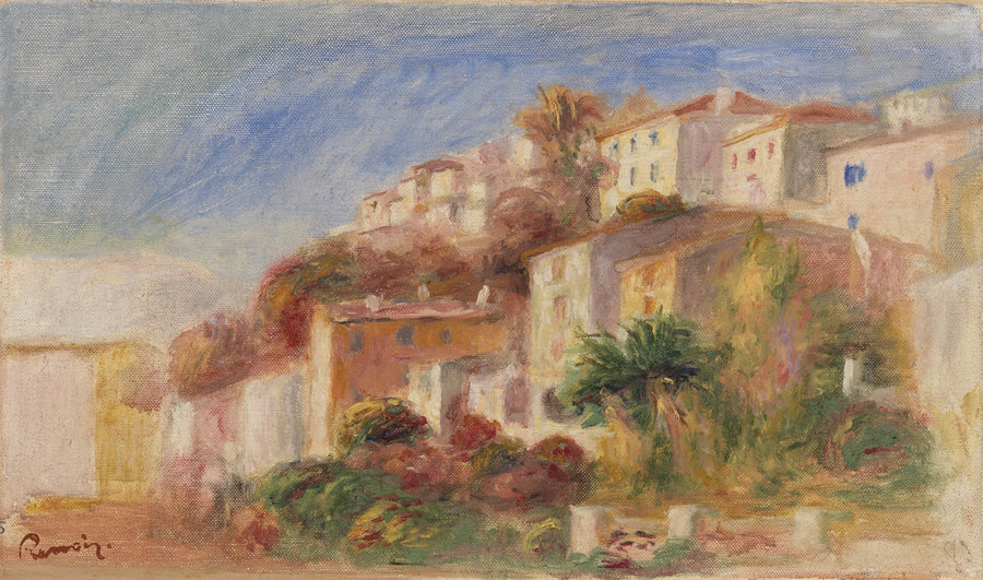Udsigt fra Posthusets have, Cagnes (Bygning set fra Posthusets have, Cagnes) - Pierre-Auguste Renoir