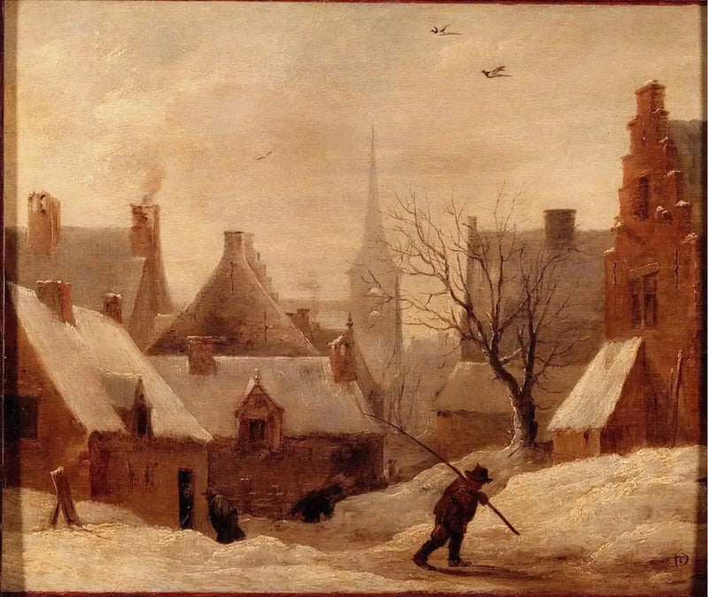 Landsby under sne - David Teniers den Yngre