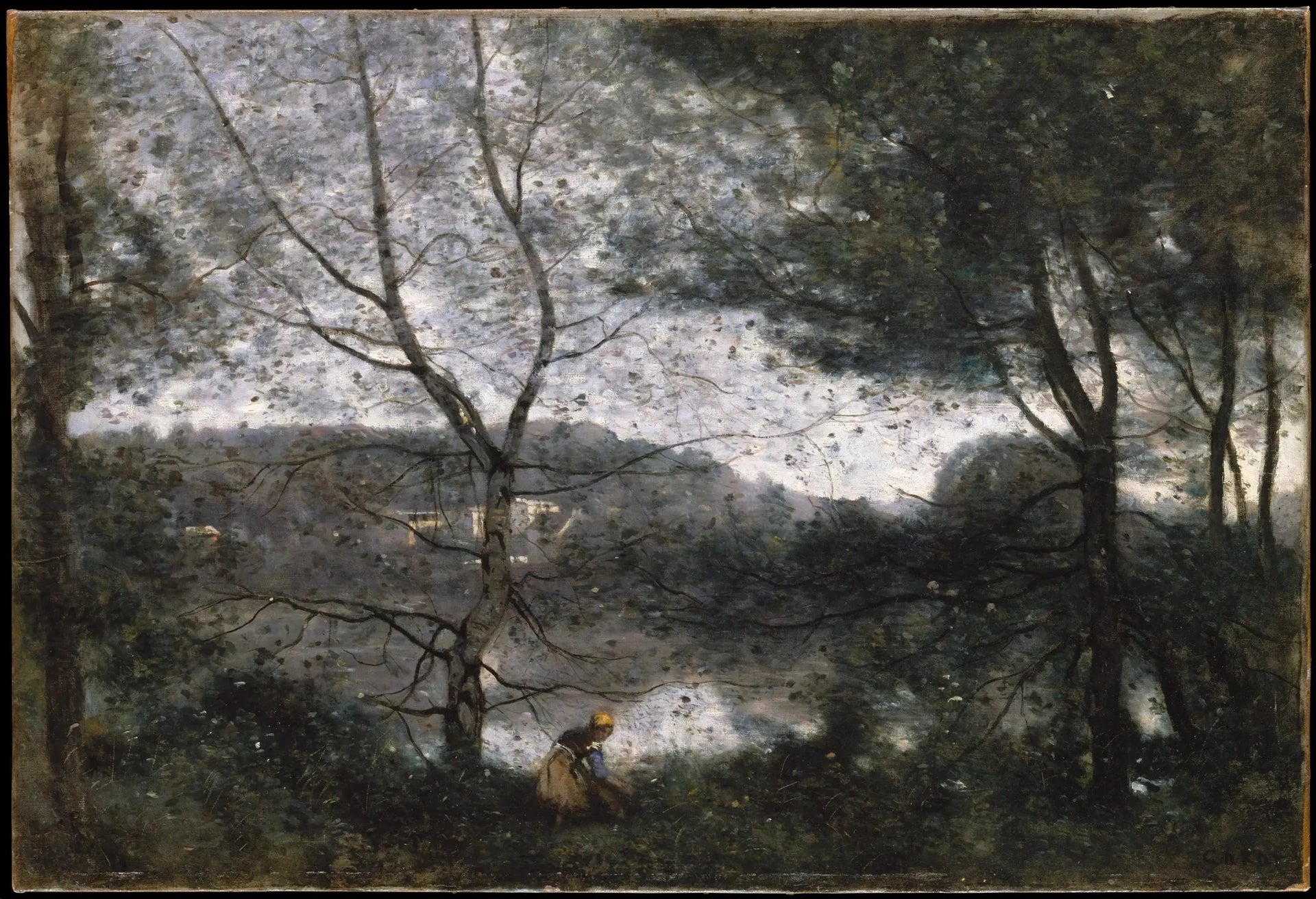 Ville-d'Avray - Jean-Baptiste Camille Corot image 1 copie de tableau peinte à la main