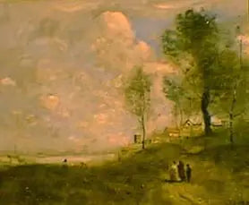 Ville d'Avray (Landskab og figurer) - Jean-Baptiste Camille Corot