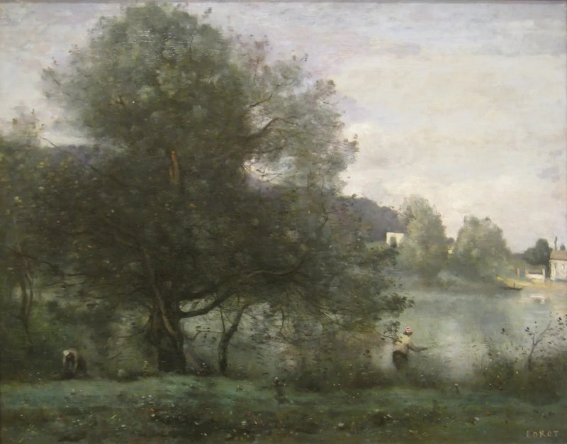 Ville-d'Avray. En fisker ved søen - Jean-Baptiste Camille Corot