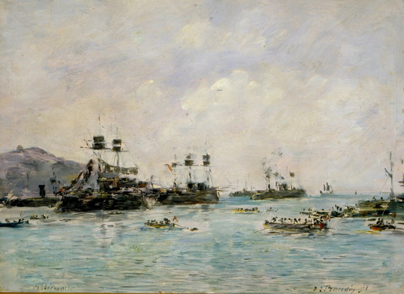 Villefranche - krigsskibe - Eugène Boudin