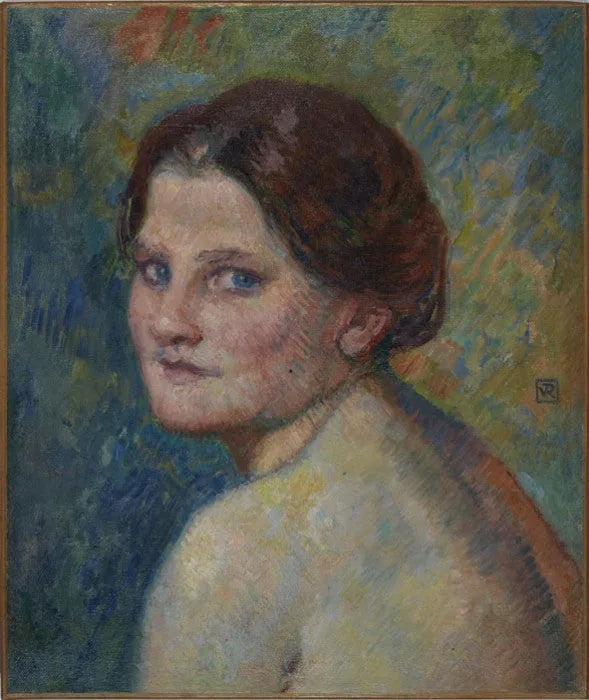 Kvindes ansigt udendørs - Théo van Rysselberghe