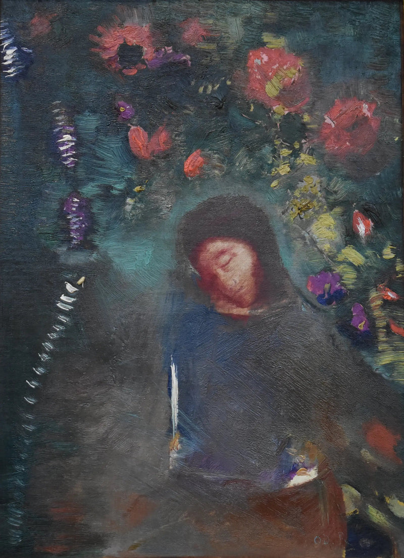 Ansigt og blomster - Odilon Redon