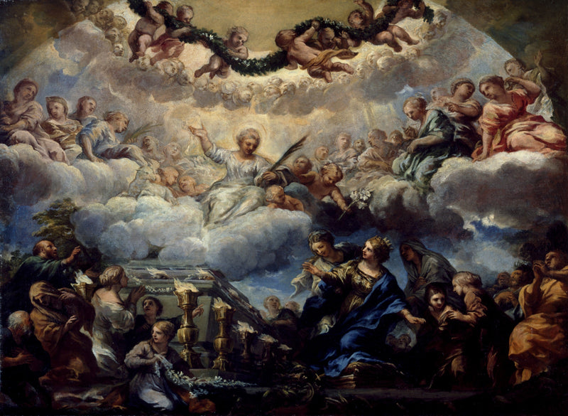 Vision af Sankt Constantia foran de hellige Agnes og Émérentiennes grav - Pietro da Cortona
